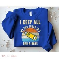 I Keep All My Dad Jokes In A Dad A Base Retro Sunset Sweatshirt thumb 2