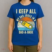I Keep All My Dad Jokes In A Dad A Base Retro Sunset T-Shirt thumb 4