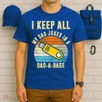 I Keep All My Dad Jokes In A Dad A Base Retro Sunset T-Shirt thumb 6