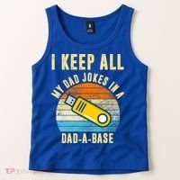 I Keep All My Dad Jokes In A Dad A Base Retro Sunset Tank Top thumb 2