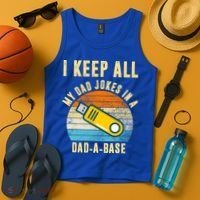 I Keep All My Dad Jokes In A Dad A Base Retro Sunset Tank Top thumb 4