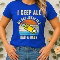 I Keep All My Dad Jokes In A Dad A Base Retro Sunset Women's T-Shirt thumb 2