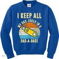 I Keep All My Dad Jokes In A Dad A Base Retro Sunset Kids Sweatshirt thumb 0