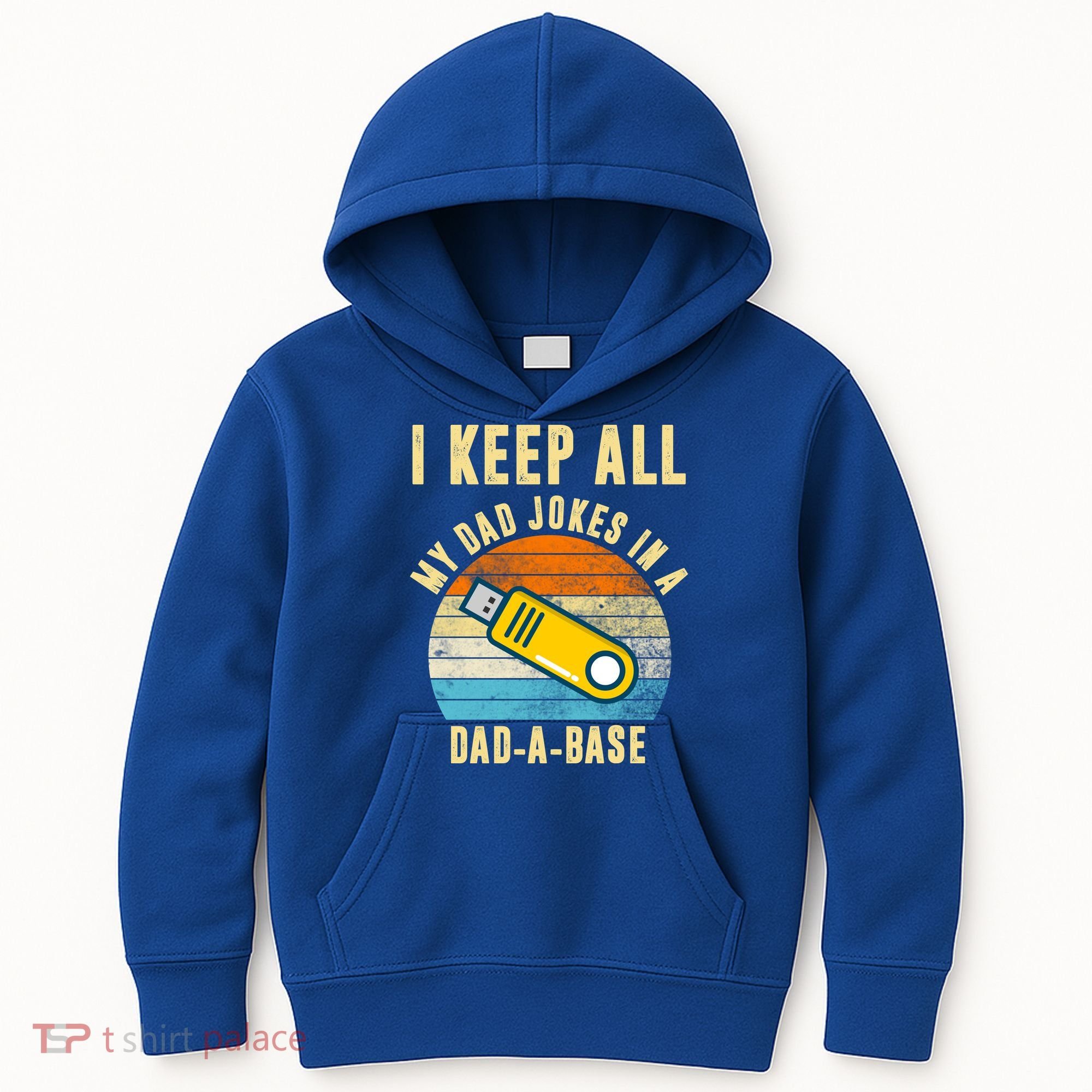 I Keep All My Dad Jokes In A Dad A Base Retro Sunset Kids Hoodie