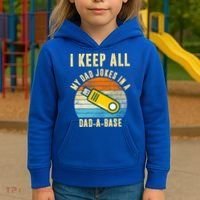 I Keep All My Dad Jokes In A Dad A Base Retro Sunset Kids Hoodie thumb 3