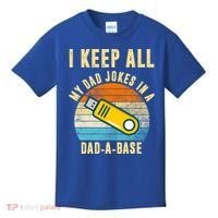I Keep All My Dad Jokes In A Dad A Base Retro Sunset Kids T-Shirt thumb 0