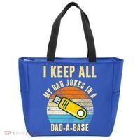 I Keep All My Dad Jokes In A Dad A Base Retro Sunset Tote Bag thumb 0