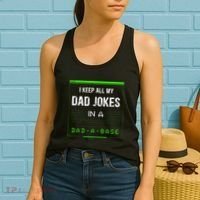 I Keep All My Dad Jokes In A Dad A Base Funny Father Saying Women's Tank Top thumb 2
