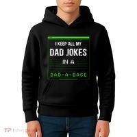 I Keep All My Dad Jokes In A Dad A Base Funny Father Saying Kids Hoodie thumb 4