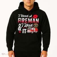 I Kissed A Fireman I Liked It Firefighter Valentine Days Hoodie thumb 2