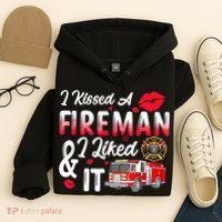 I Kissed A Fireman I Liked It Firefighter Valentine Days Hoodie thumb 4