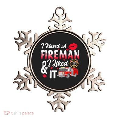 I Kissed A Fireman I Liked It Firefighter Valentine Days Ornament