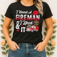 I Kissed A Fireman I Liked It Firefighter Valentine Days Women's T-Shirt thumb 2