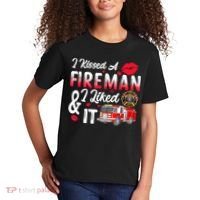 I Kissed A Fireman I Liked It Firefighter Valentine Days Kids T-Shirt thumb 2