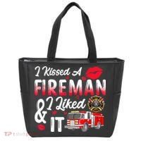 I Kissed A Fireman I Liked It Firefighter Valentine Days Tote Bag thumb 0