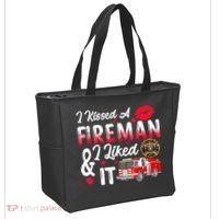 I Kissed A Fireman I Liked It Firefighter Valentine Days Tote Bag thumb 2