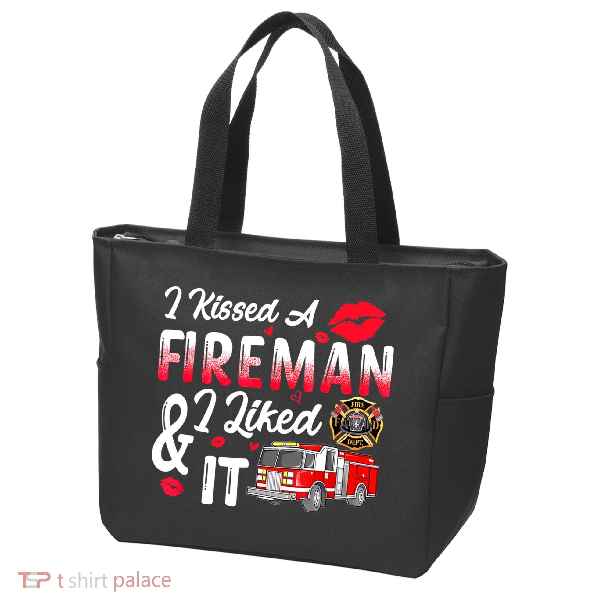 I Kissed A Fireman I Liked It Firefighter Valentine Days Tote Bag