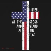 I Kneel At The Cross And Stand At The Flag USA Cross Women's Tank Top thumb 5