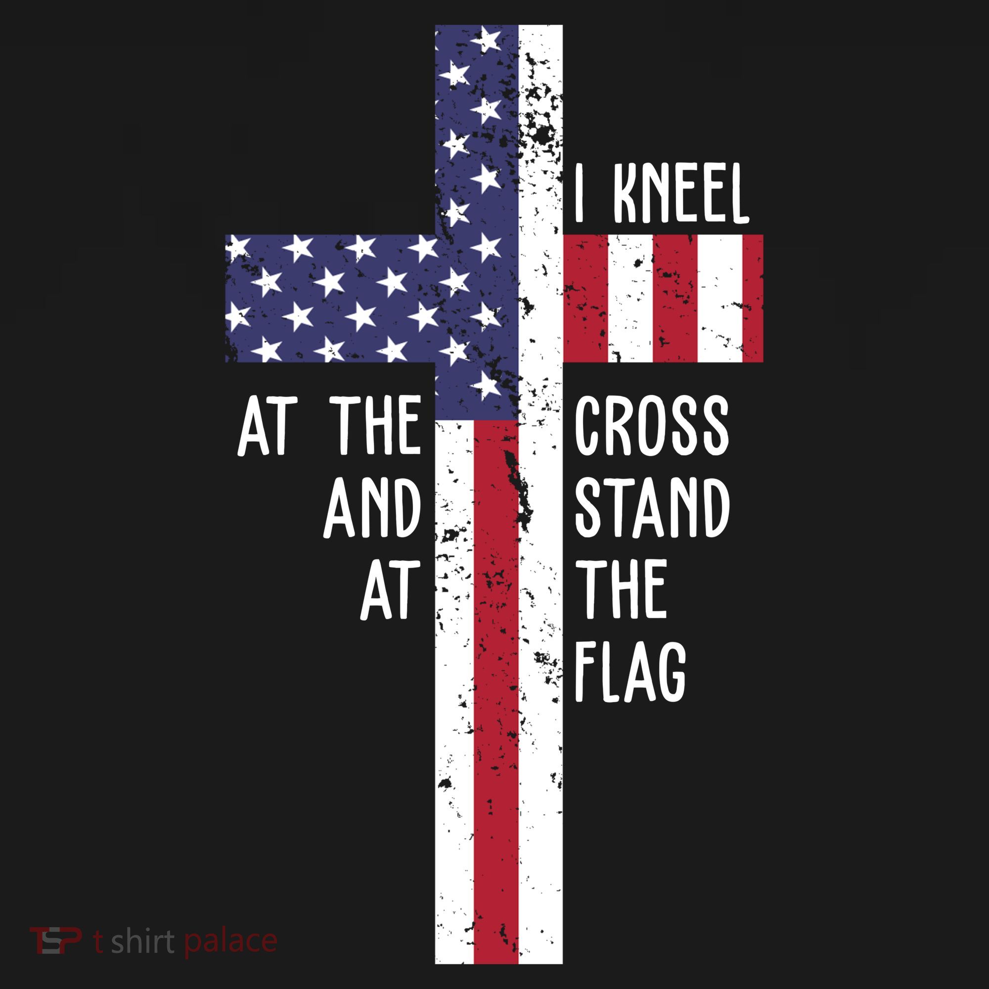 I Kneel At The Cross And Stand At The Flag USA Cross Women's Tank Top