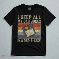 I Keep All My Dad Jokes In A Dad A Base Vintage Father Dad T-Shirt thumb 5
