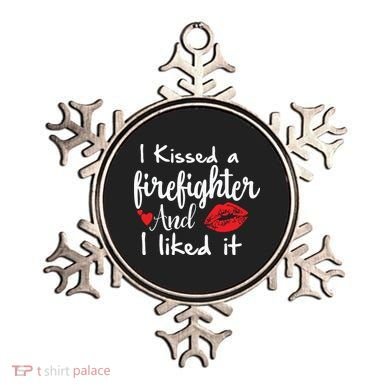 I Kissed A Firefighter And I Liked It Funny Fireman Gift Ornament
