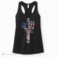 I Kneel At The Cross And Stand At The Flag Men Women Women's Tank Top thumb 0