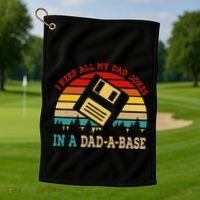 I Keep All My Dad Jokes In A Dad A Base Fathers Day Gift Golf Towel thumb 1