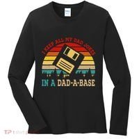 I Keep All My Dad Jokes In A Dad A Base Fathers Day Gift Women's Long Sleeve Shirt thumb 0