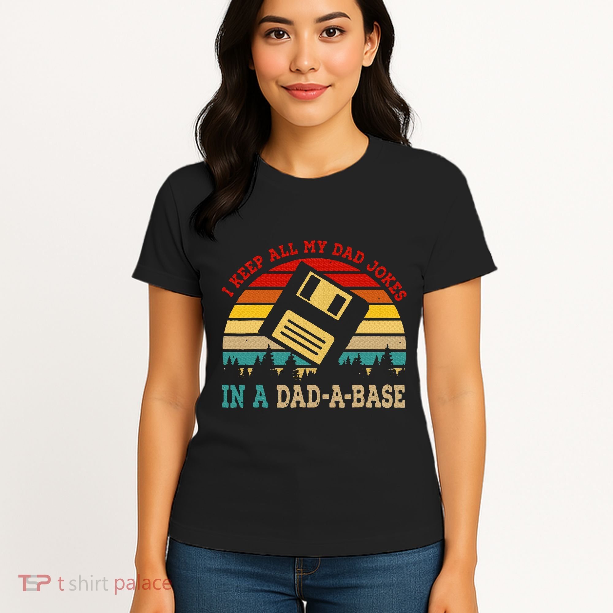 I Keep All My Dad Jokes In A Dad A Base Fathers Day Gift Women's T-Shirt