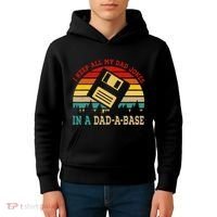 I Keep All My Dad Jokes In A Dad A Base Fathers Day Gift Kids Hoodie thumb 4
