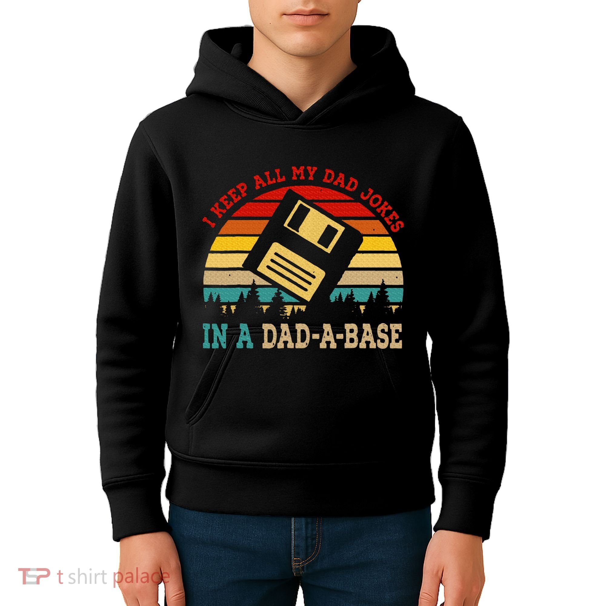 I Keep All My Dad Jokes In A Dad A Base Fathers Day Gift Kids Hoodie