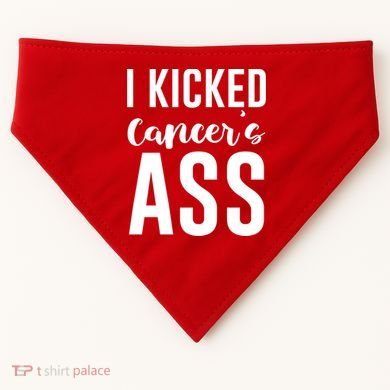 I Kicked Cancers Ass USA-Made Doggie Bandana