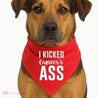 I Kicked Cancers Ass USA-Made Doggie Bandana thumb 1