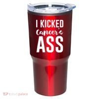 I Kicked Cancers Ass Tumbler thumb 0