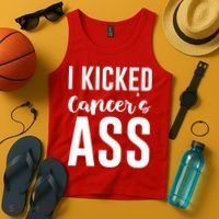 I Kicked Cancers Ass Tank Top thumb 4