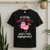 Im Kicking Cancers Butt Breast Cancer Awareness Supporter T-Shirt thumb 2