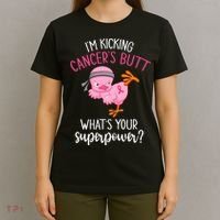 Im Kicking Cancers Butt Breast Cancer Awareness Supporter T-Shirt thumb 4