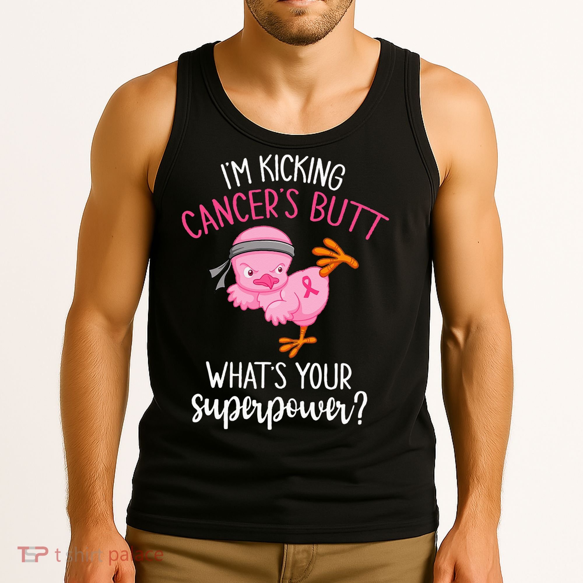 Im Kicking Cancers Butt Breast Cancer Awareness Supporter Tank Top
