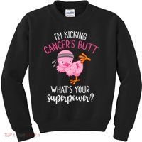 Im Kicking Cancers Butt Breast Cancer Awareness Supporter Kids Sweatshirt thumb 0