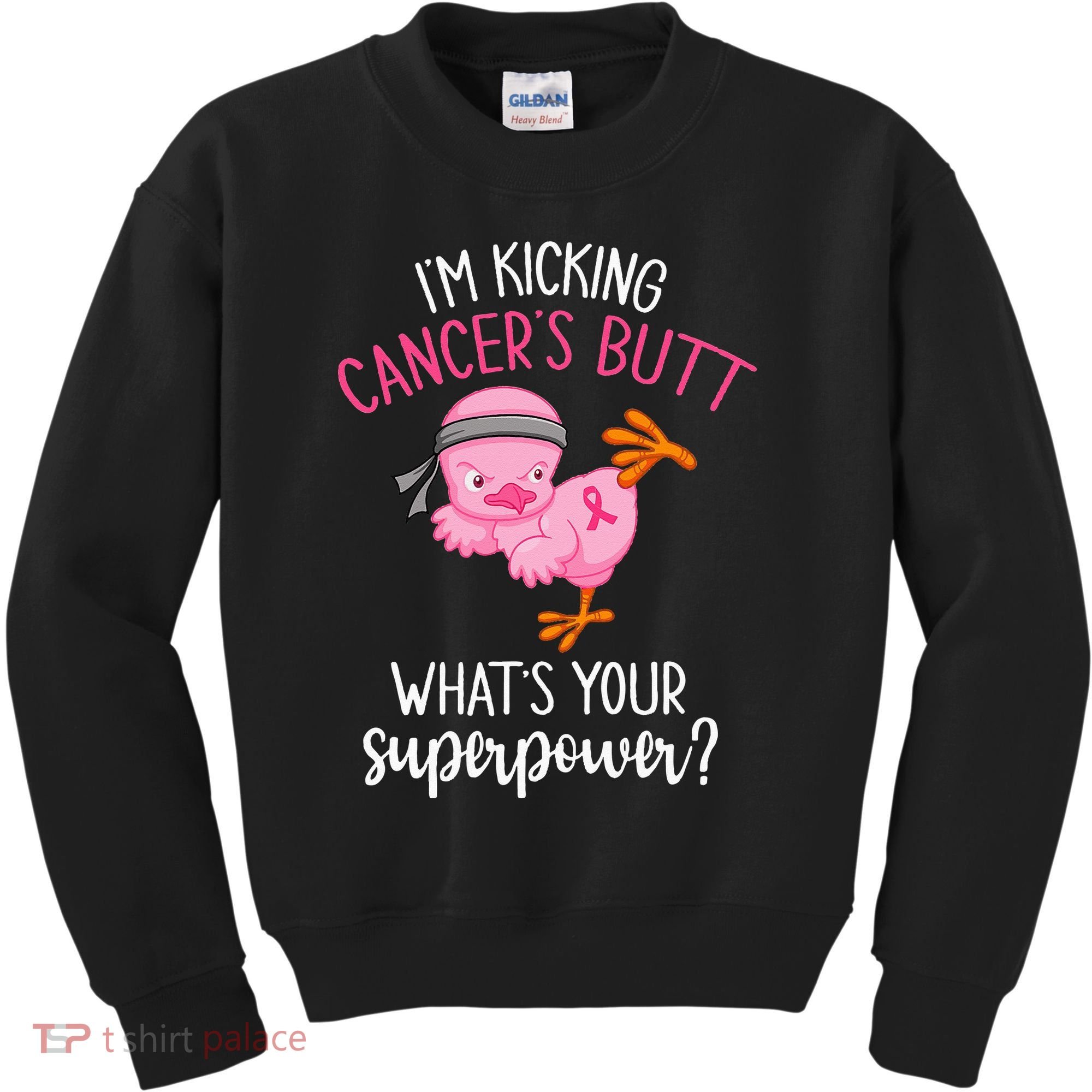 Im Kicking Cancers Butt Breast Cancer Awareness Supporter Kids Sweatshirt