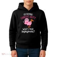 Im Kicking Cancers Butt Breast Cancer Awareness Supporter Kids Hoodie thumb 4