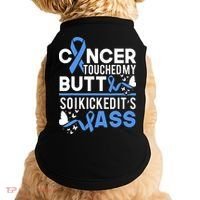 i kicked cancers butt Colon cancer awareness Doggie Tank thumb 0