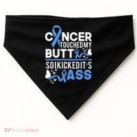 i kicked cancers butt Colon cancer awareness USA-Made Doggie Bandana thumb 0