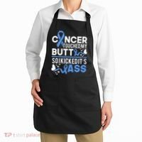 i kicked cancers butt Colon cancer awareness Apron thumb 2