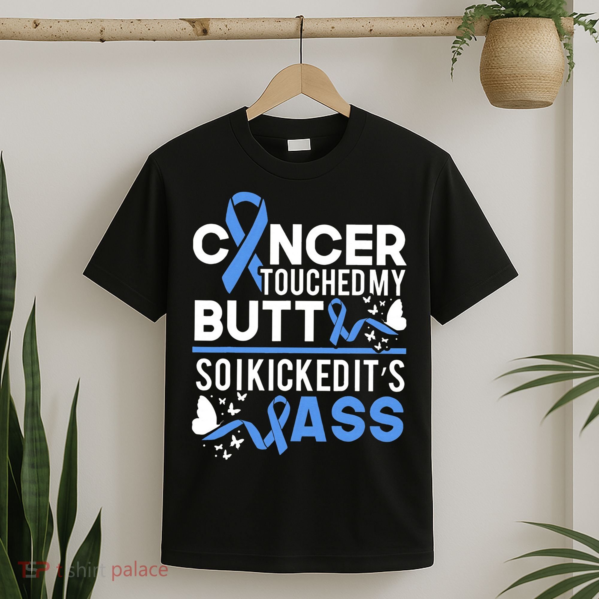 i kicked cancers butt Colon cancer awareness T-Shirt
