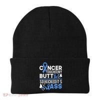 i kicked cancers butt Colon cancer awareness Beanie thumb 0