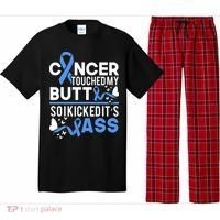 i kicked cancers butt Colon cancer awareness Pajama Set thumb 0