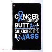 i kicked cancers butt Colon cancer awareness Golf Towel thumb 0