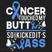 i kicked cancers butt Colon cancer awareness Golf Towel thumb 3