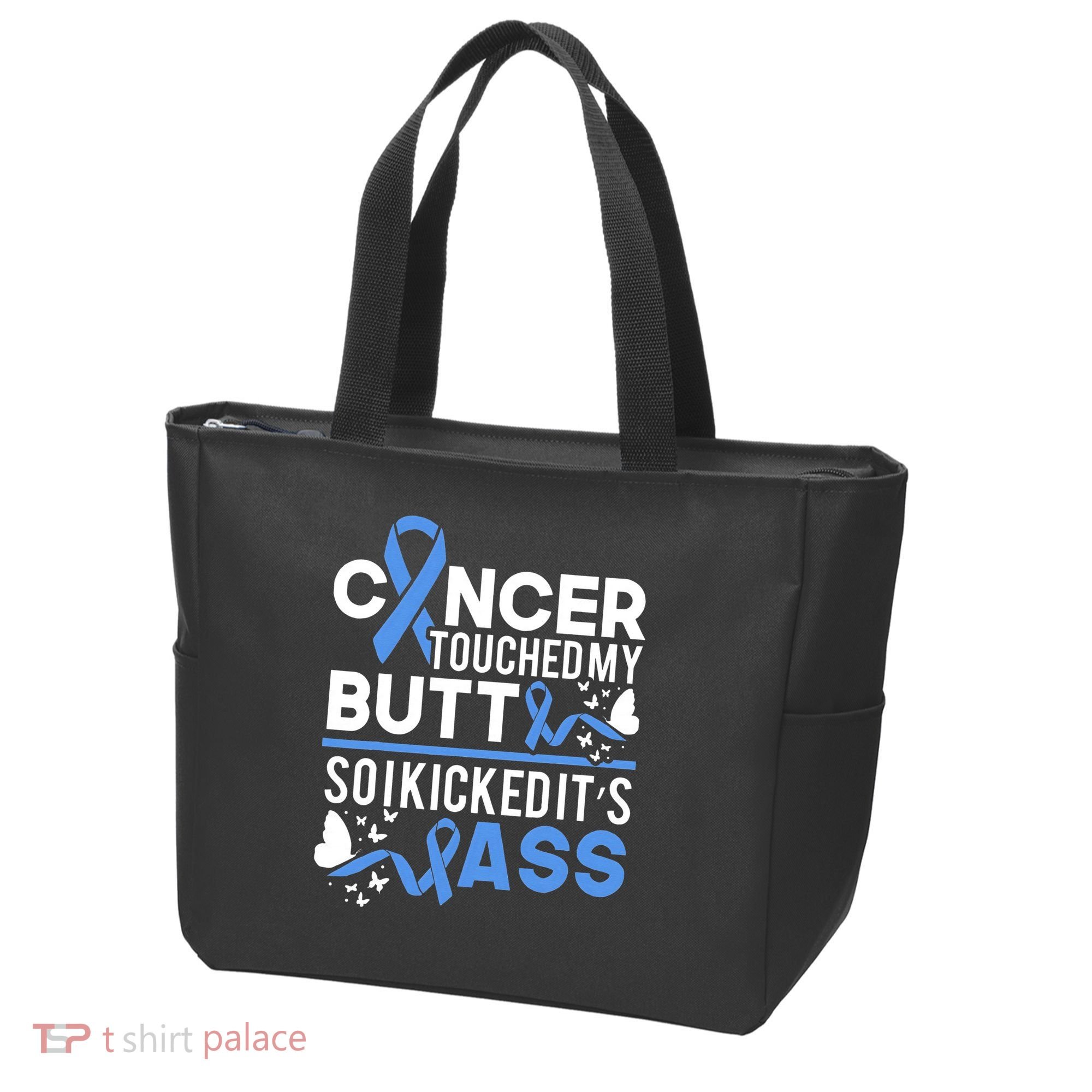 i kicked cancers butt Colon cancer awareness Tote Bag